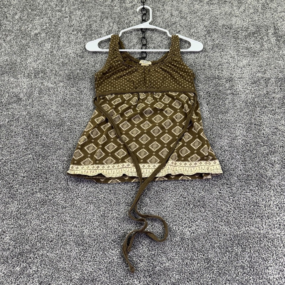 Arizona Jean Company Tank Top Juniors XS Brown Geometric Belted Tunic Casual